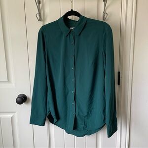 A New Day Emerald Green Button-Up Blouse
